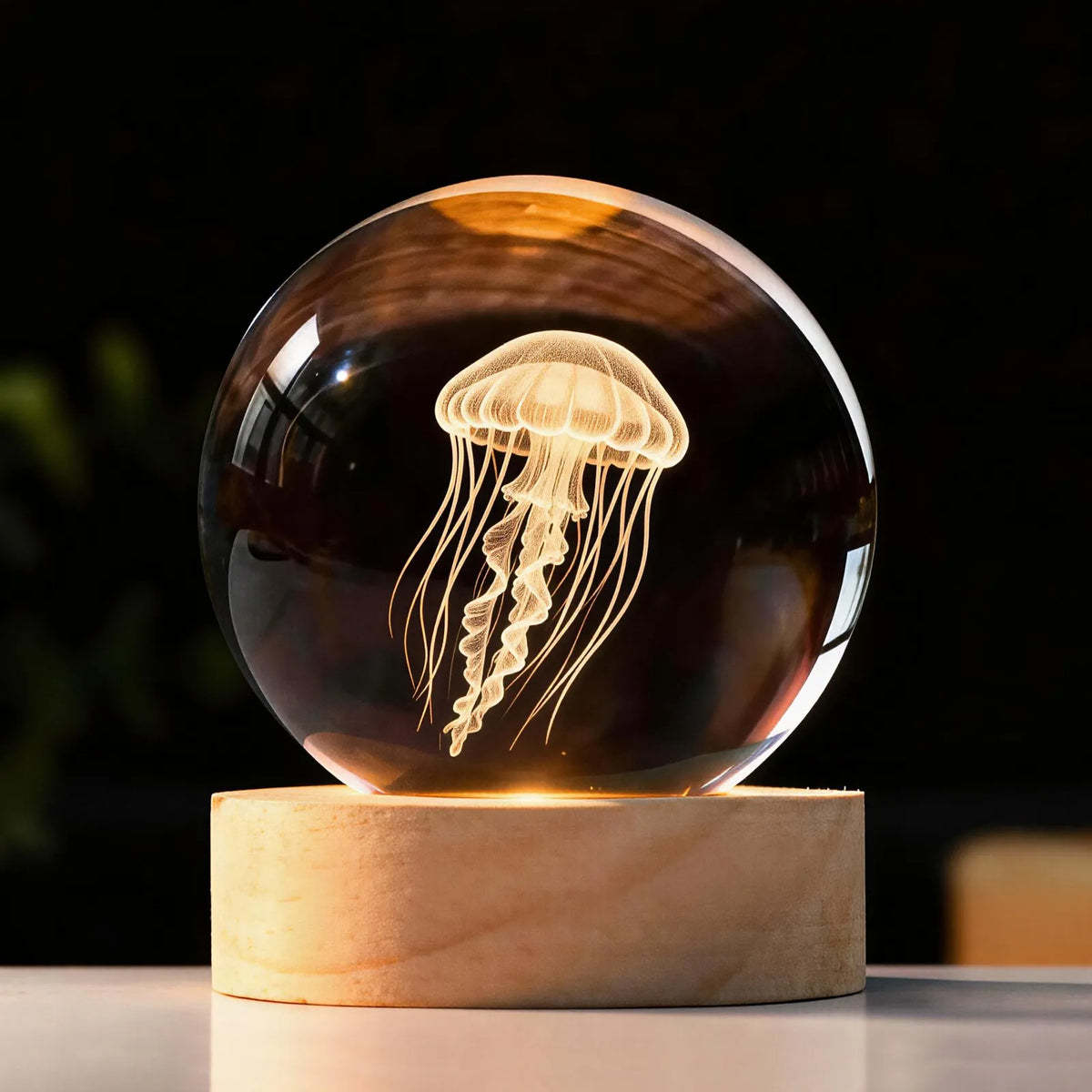 Personalisierte 3D-Kristallkugel mit Innengravur