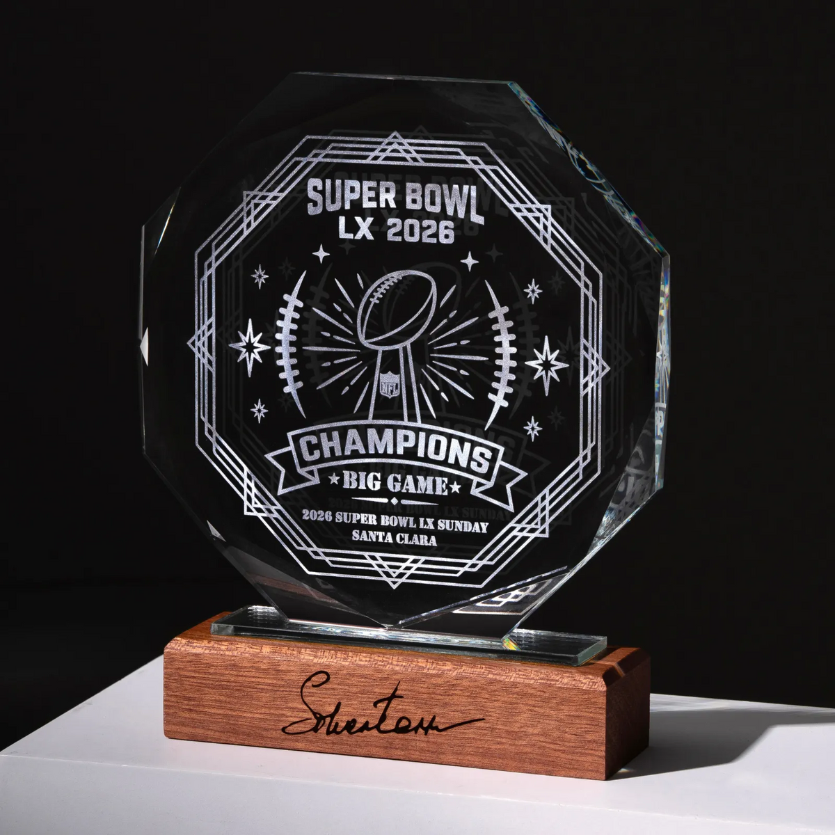 Personalisierte Kristall-Award-Trophäe mit Gravur