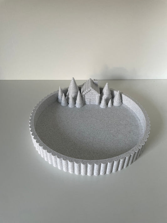 Winterdorf-Tablett „Talvi“ – Dekotablett mit Winterszene