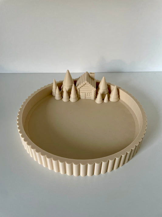 Winterdorf-Tablett „Talvi“ – Dekotablett mit Winterszene