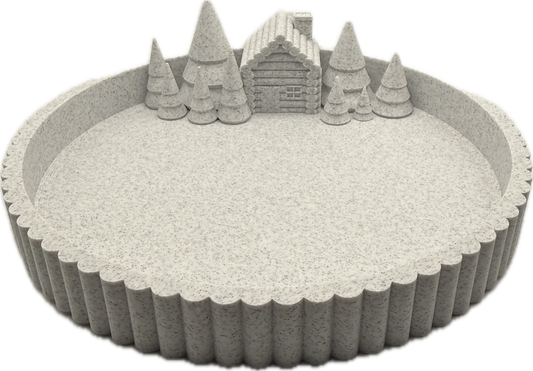 Winterdorf-Tablett „Talvi“ – Dekotablett mit Winterszene