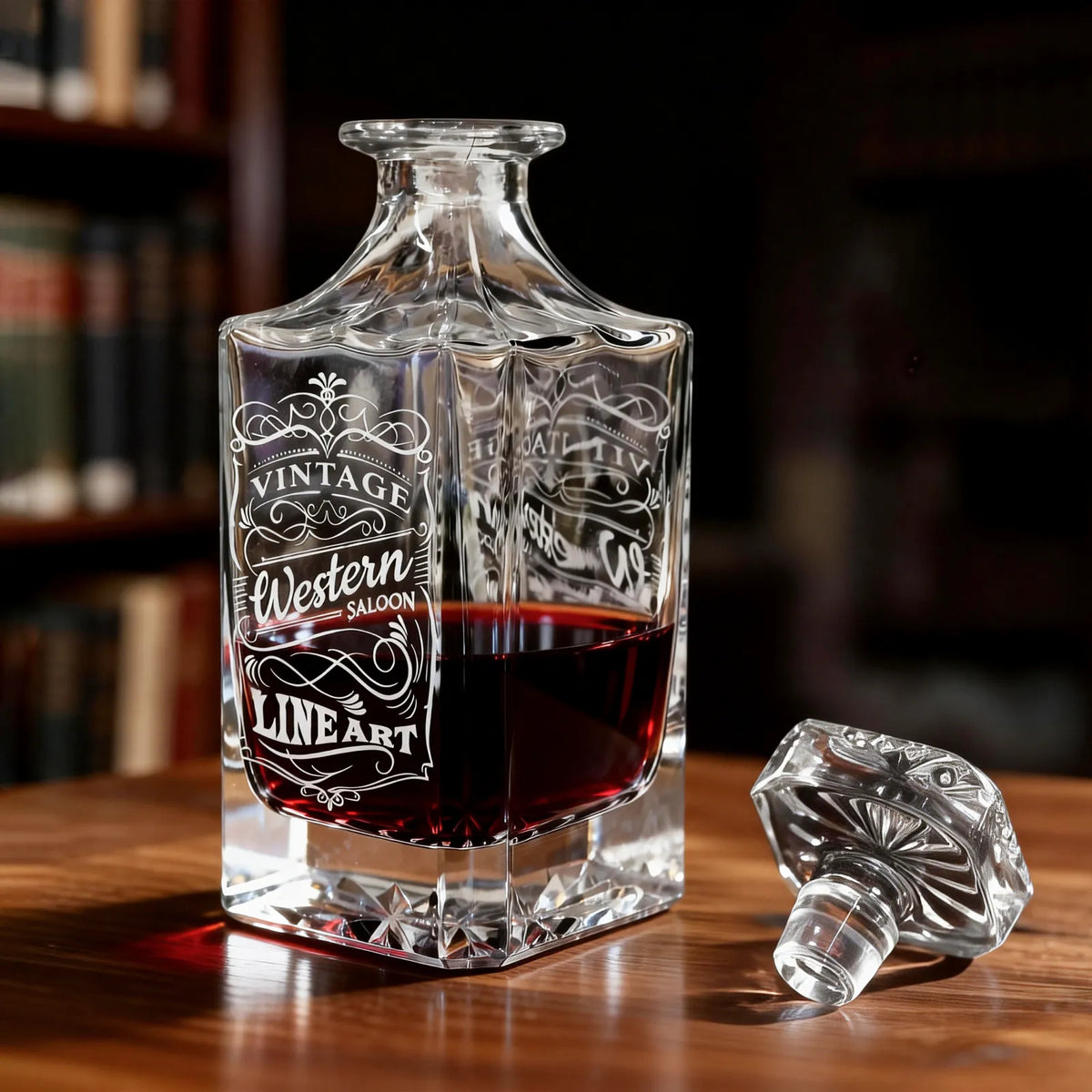 Personalisierte Whiskey-Karaffe aus Glas mit Gravur – 740 ml